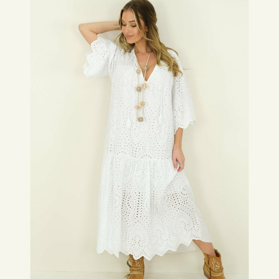 Oversized broderie kleed GENEVRA