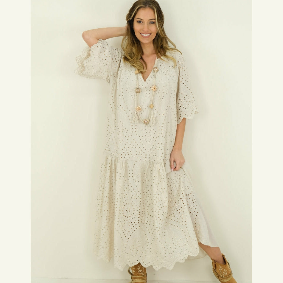 Oversized broderie kleed GENEVRA